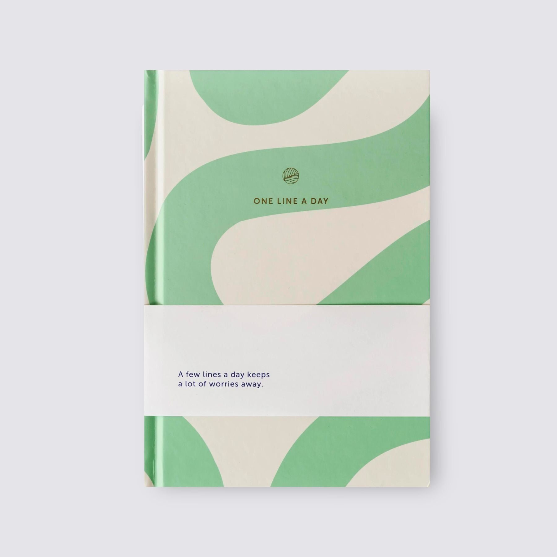 One Line A Day Journal - Mint Wiggle Print A5 notebook – Papersmiths