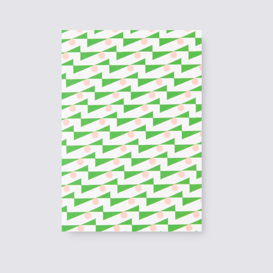 Patterned Card - Enid Print in Pink & Green