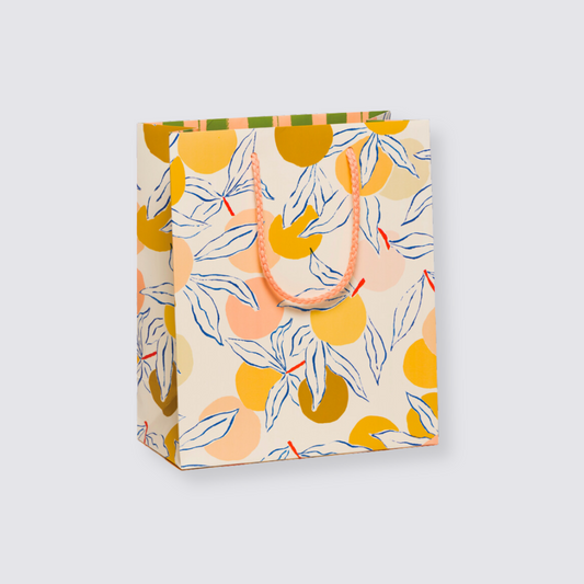 Small gift bag illustrated peach print