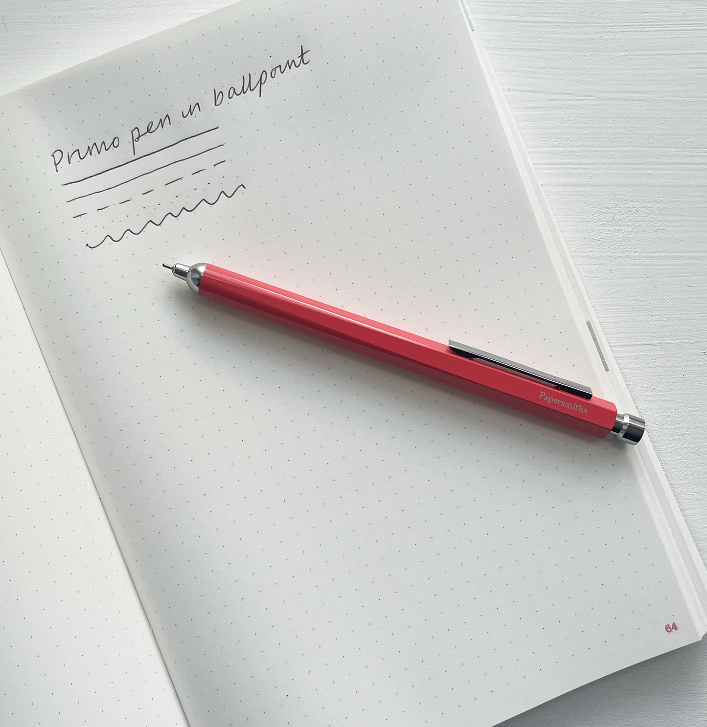 Marais Notebook, Pen and Band Trio - Primo Ballpoint Pen / Dot Grid Paper