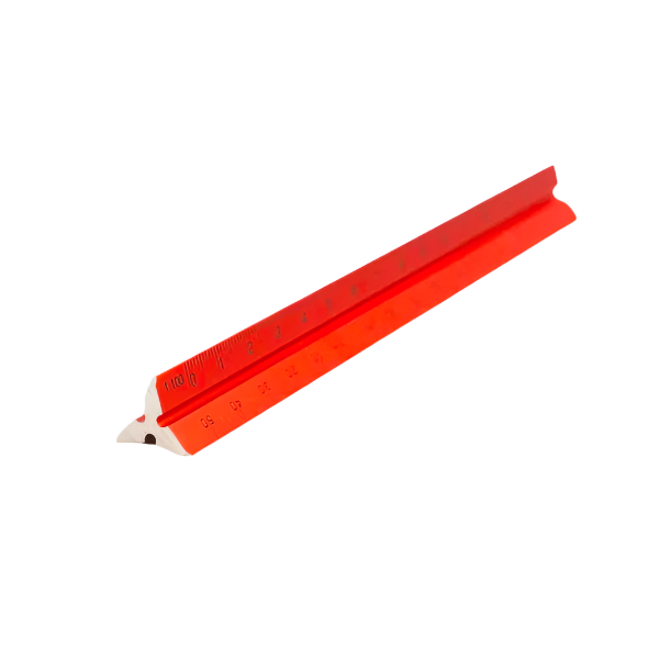 Triangular Scale Ruler - Red – Papersmiths
