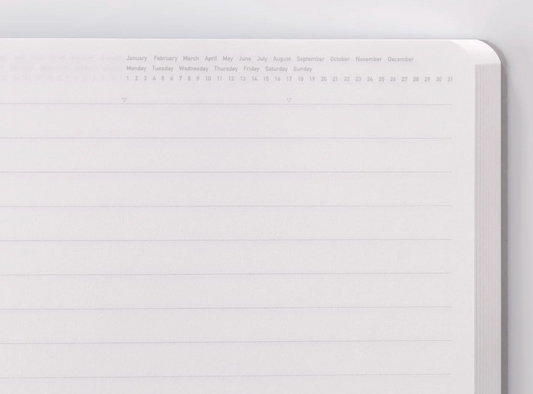 365 Days Ruled Notebook - Black / A5