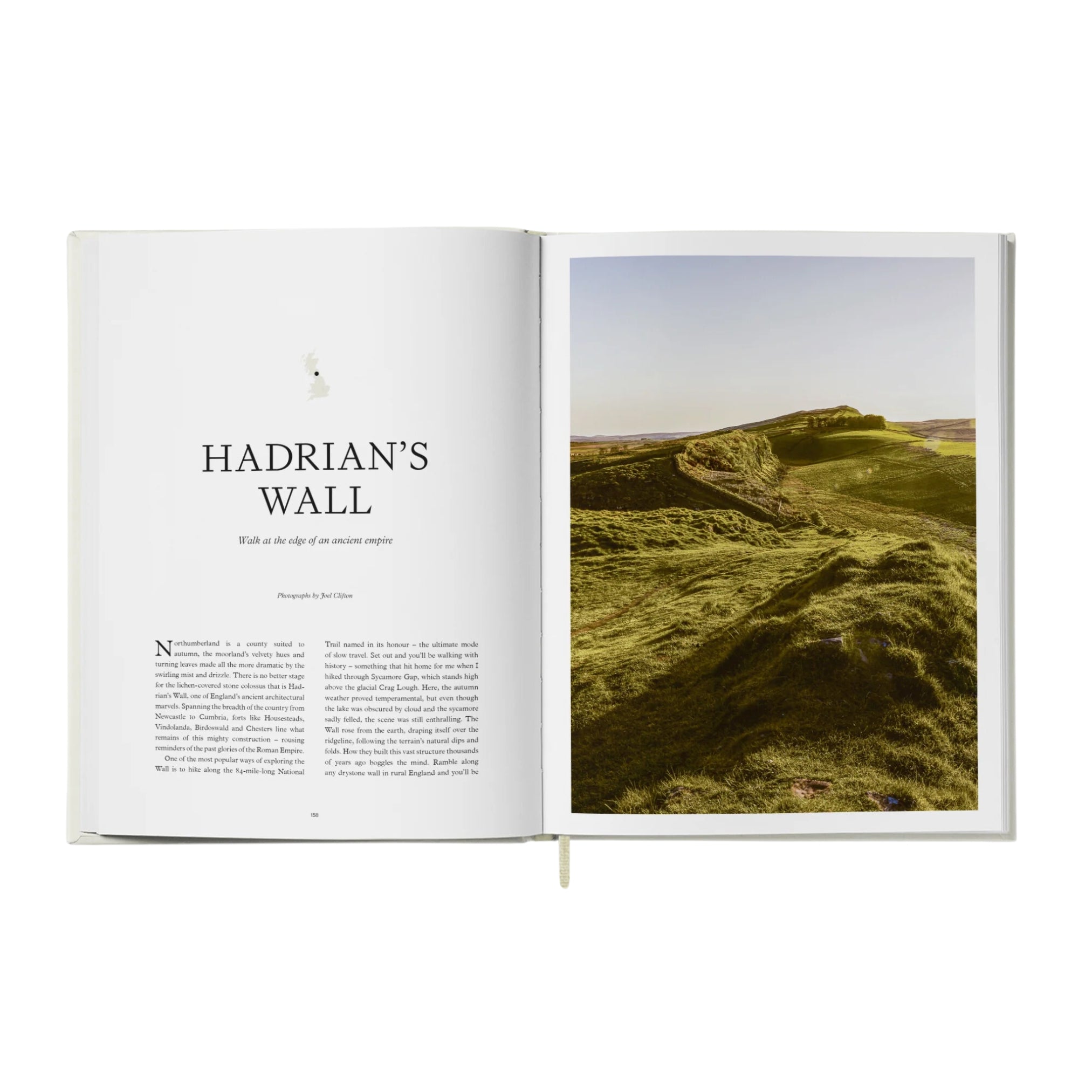 Book of places to visit in britain featuring Hadrian's wall