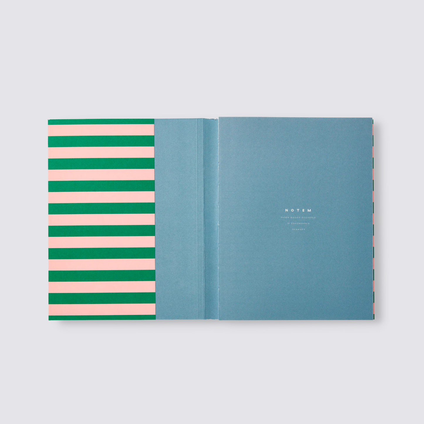 striped notebook rose and green