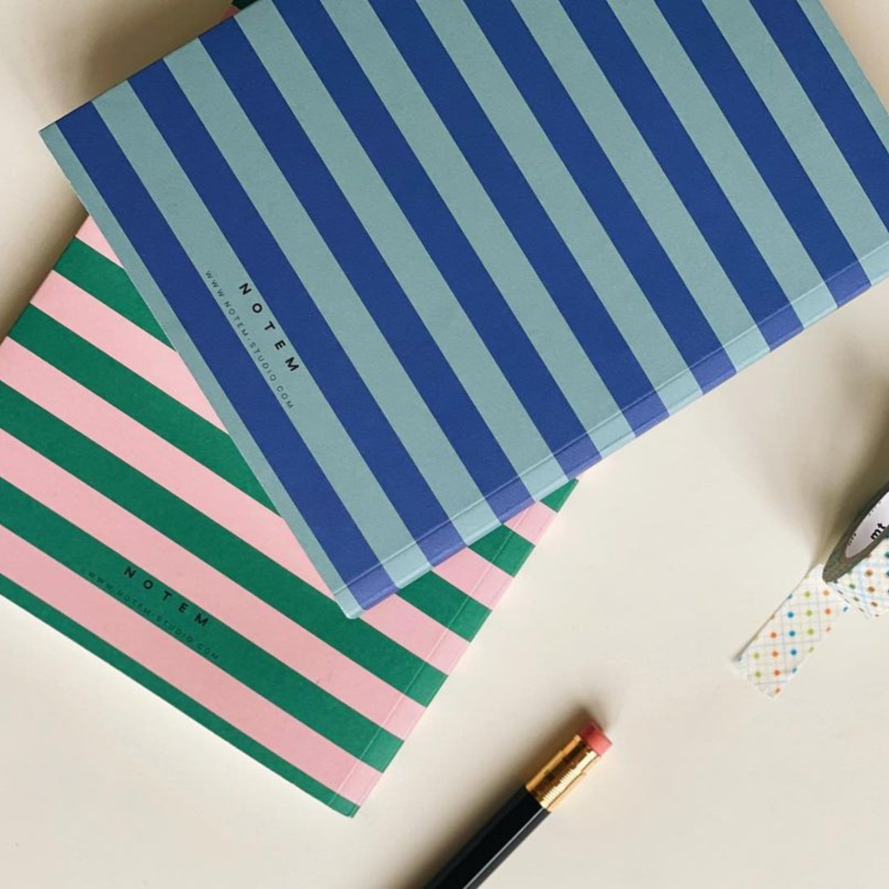 striped notebooks