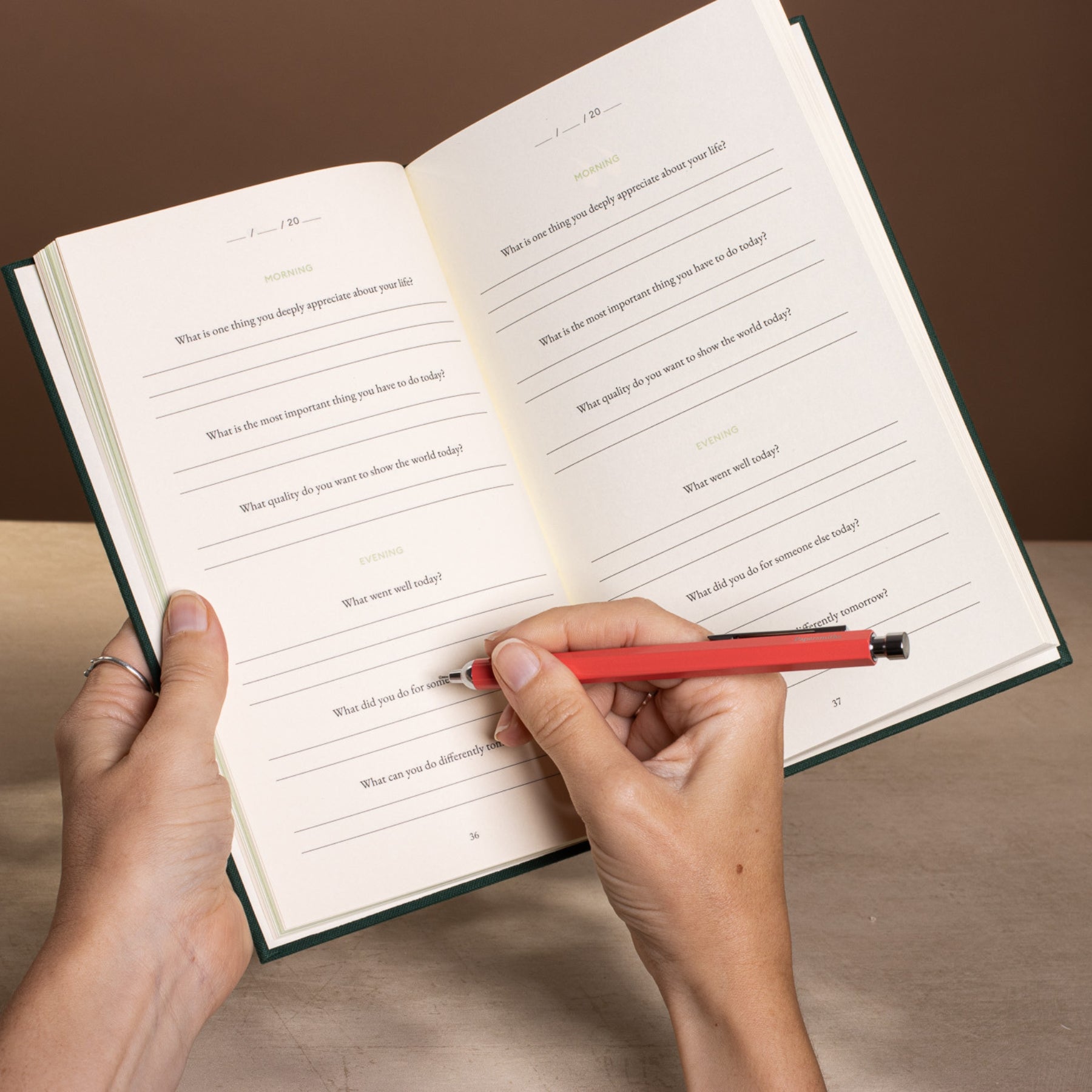 Question Journal Example The Three Question Journal in Green | Gratitude & Reflection – Papersmiths