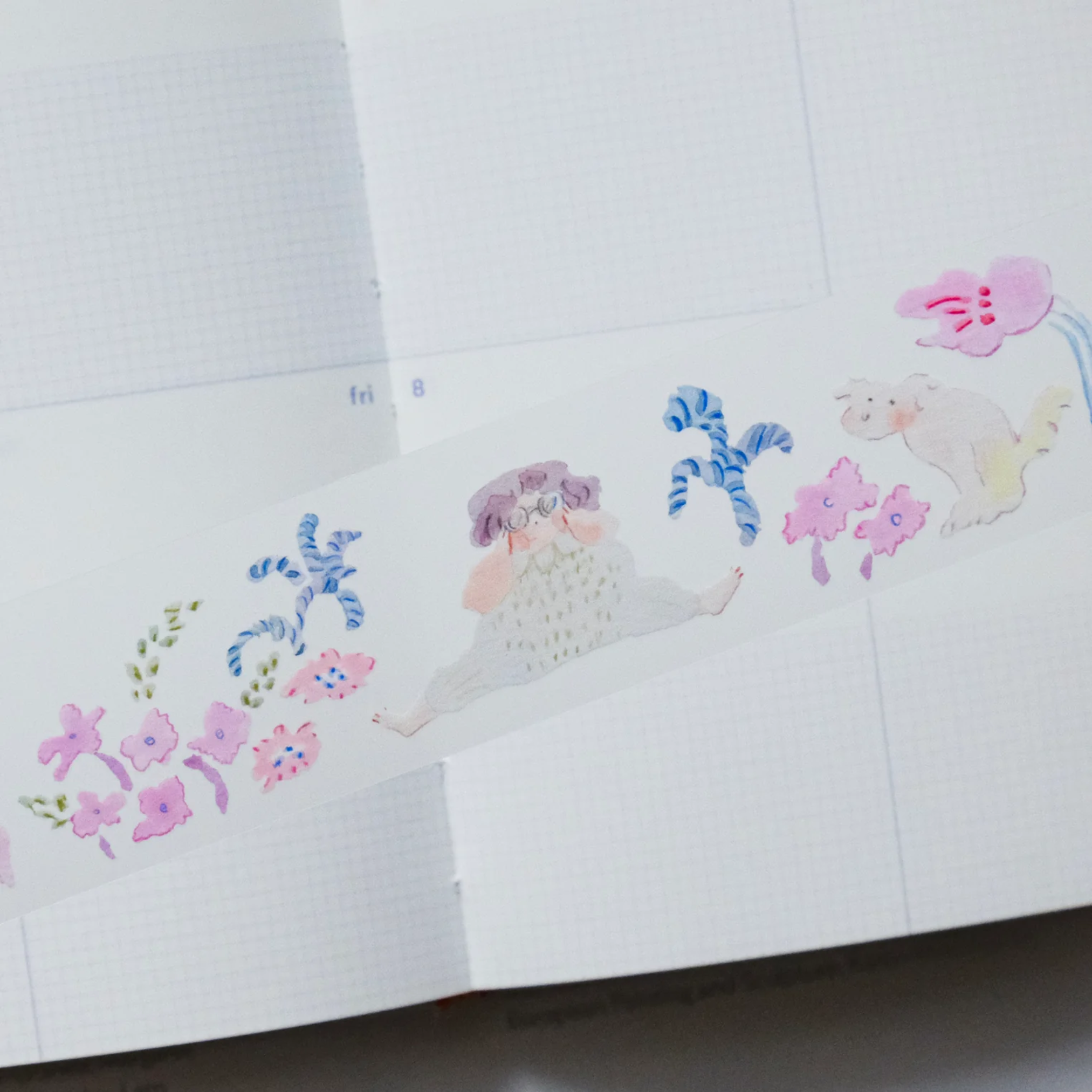 Hand illustrated tape. Beautiful gift wrap tape. 