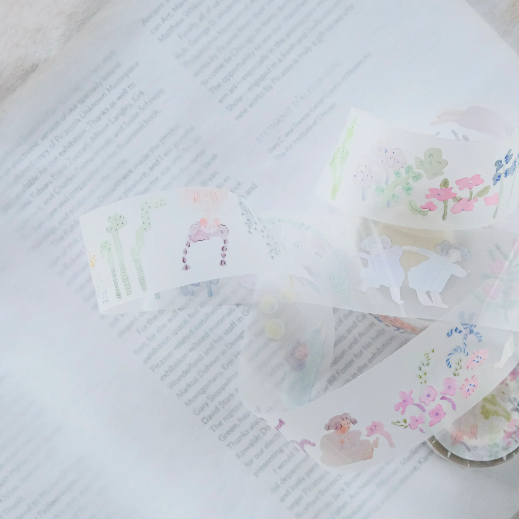 Hand illustrated tape. Beautiful gift wrap tape. 