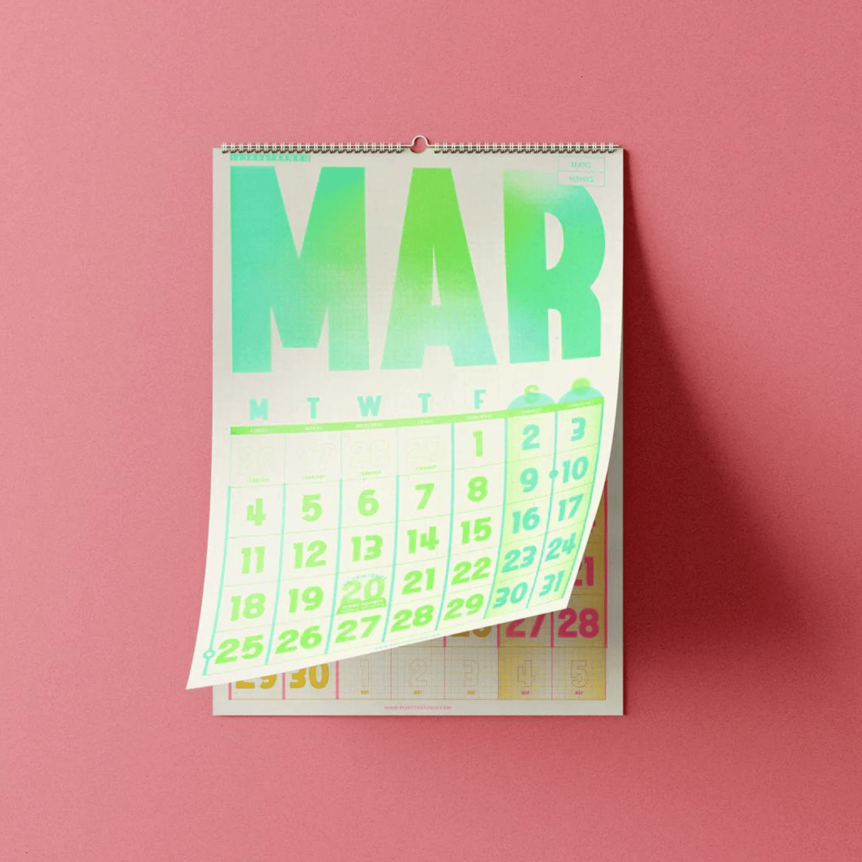 2024 Risograph Wall Calendar A3 Papersmiths