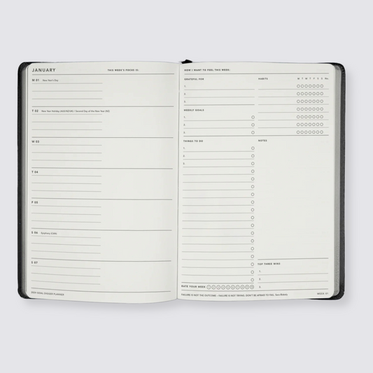 2024 Goal Digger Diary - Classic / Black
