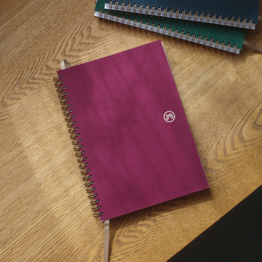 Wiro Bound Notebook - Mulberry Red