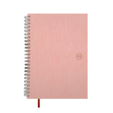Wiro Bound Notebook in Recycled Linen in Coral