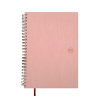 Wiro Bound Notebook in Recycled Linen in Coral