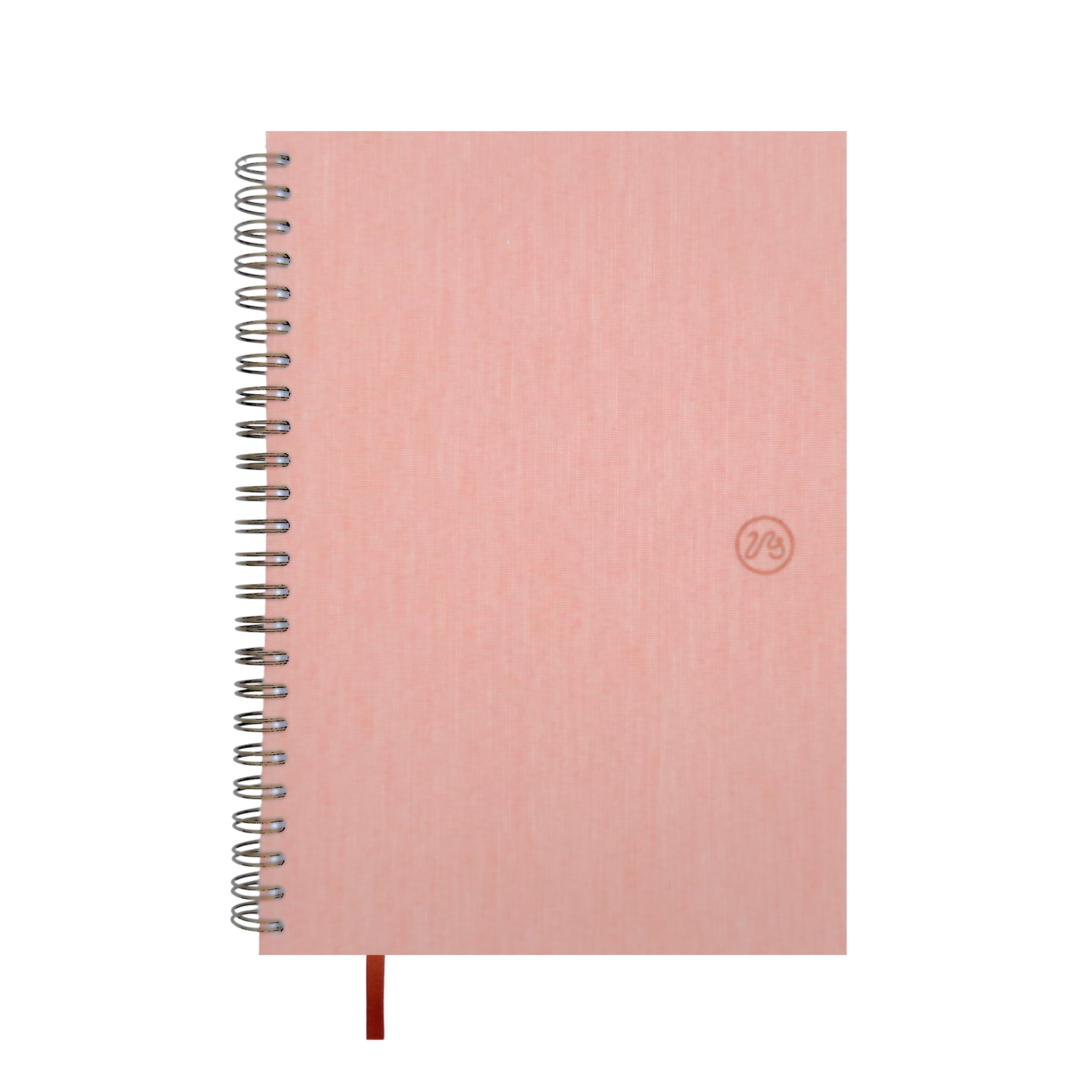 Wiro Bound Notebook in Recycled Linen in Coral