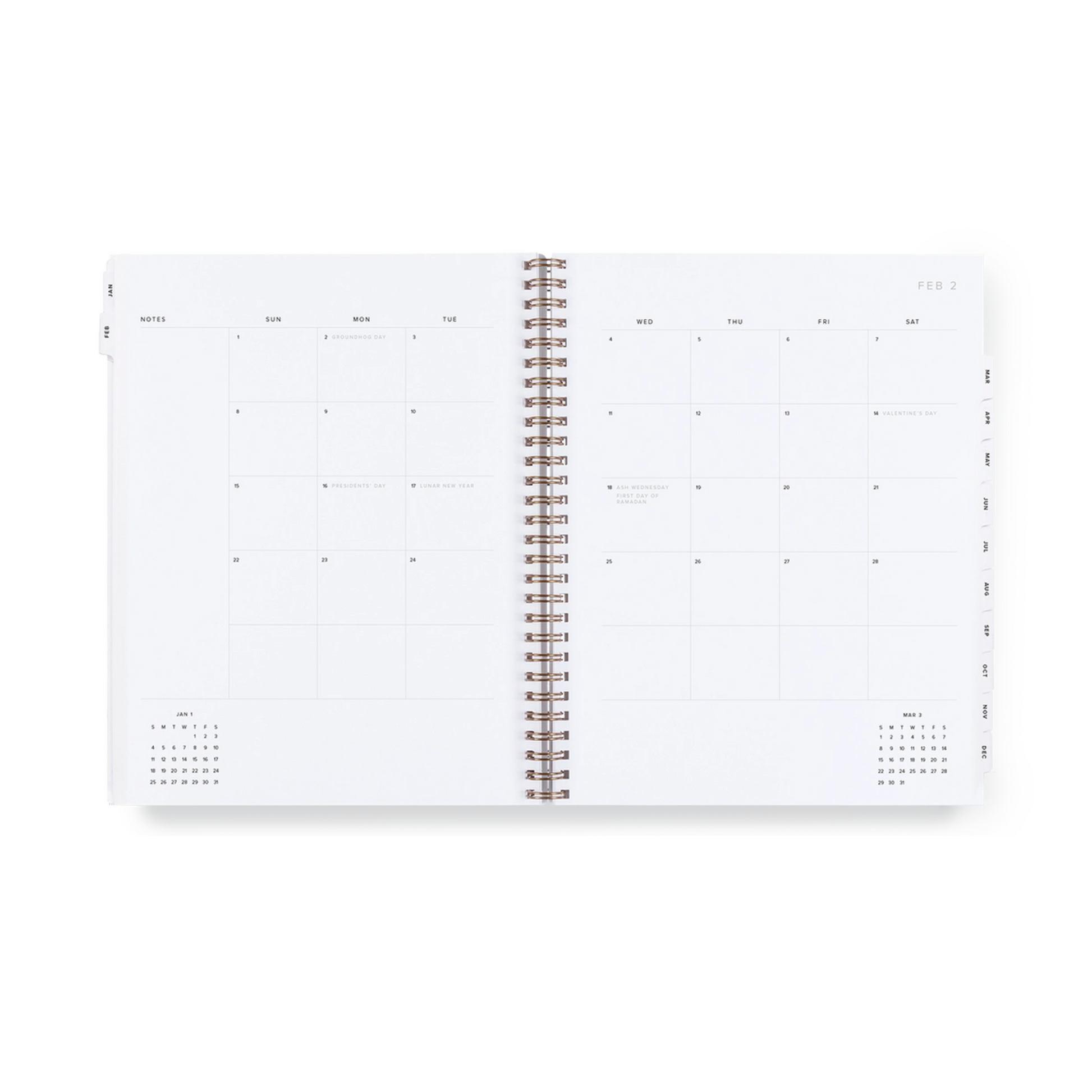 2026 Year Task Planner - Charcoal Grey