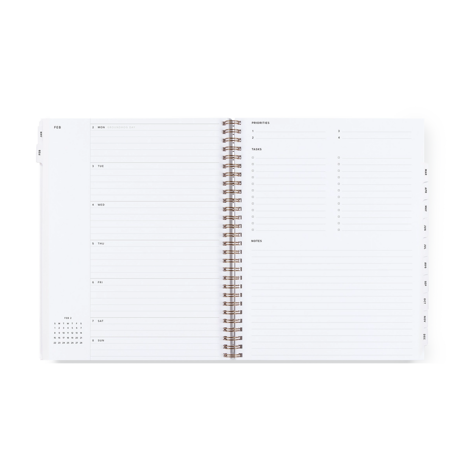 2026 Year Task Planner - Charcoal Grey