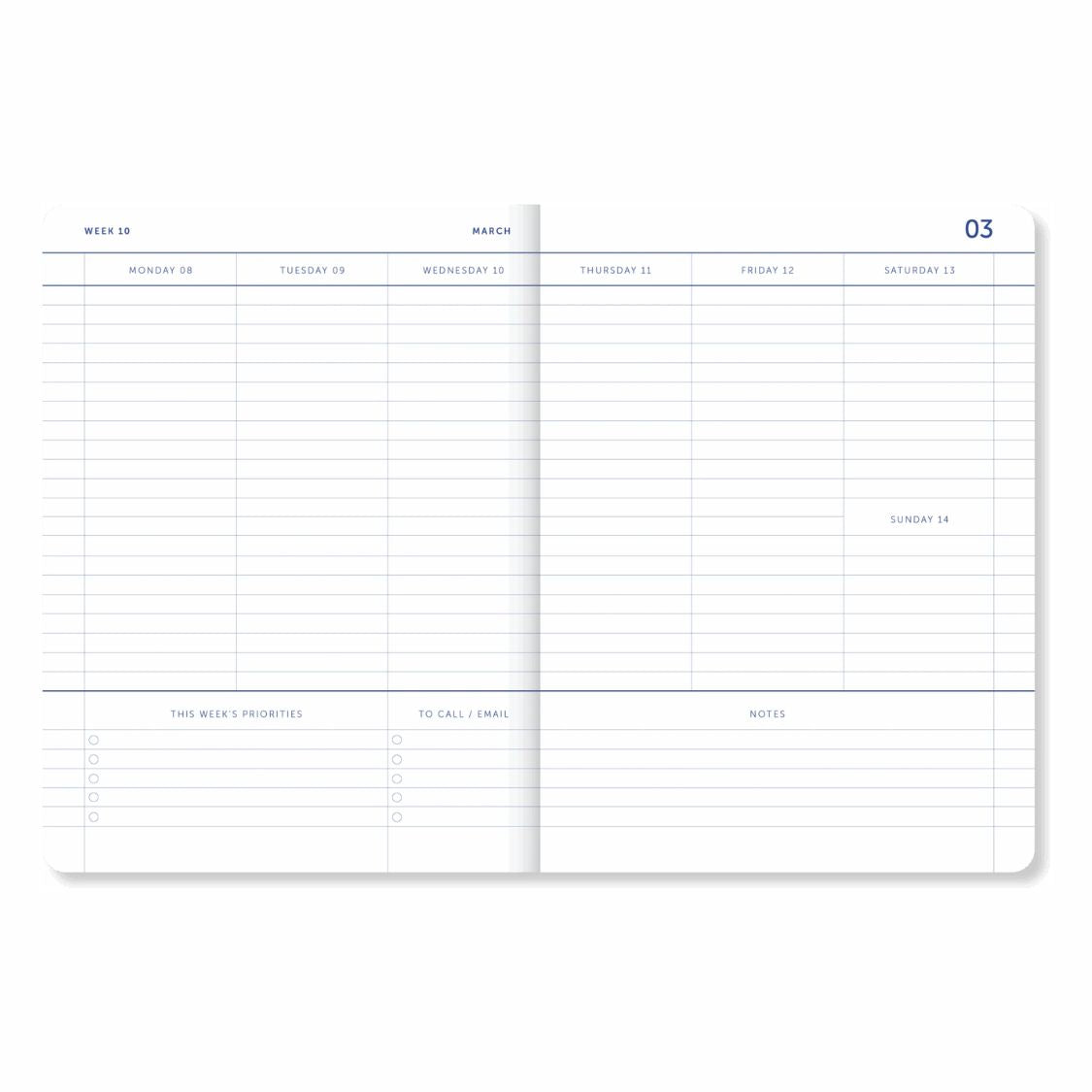 2026-2027 Academic Diary - A5 / Blue Bordeaux