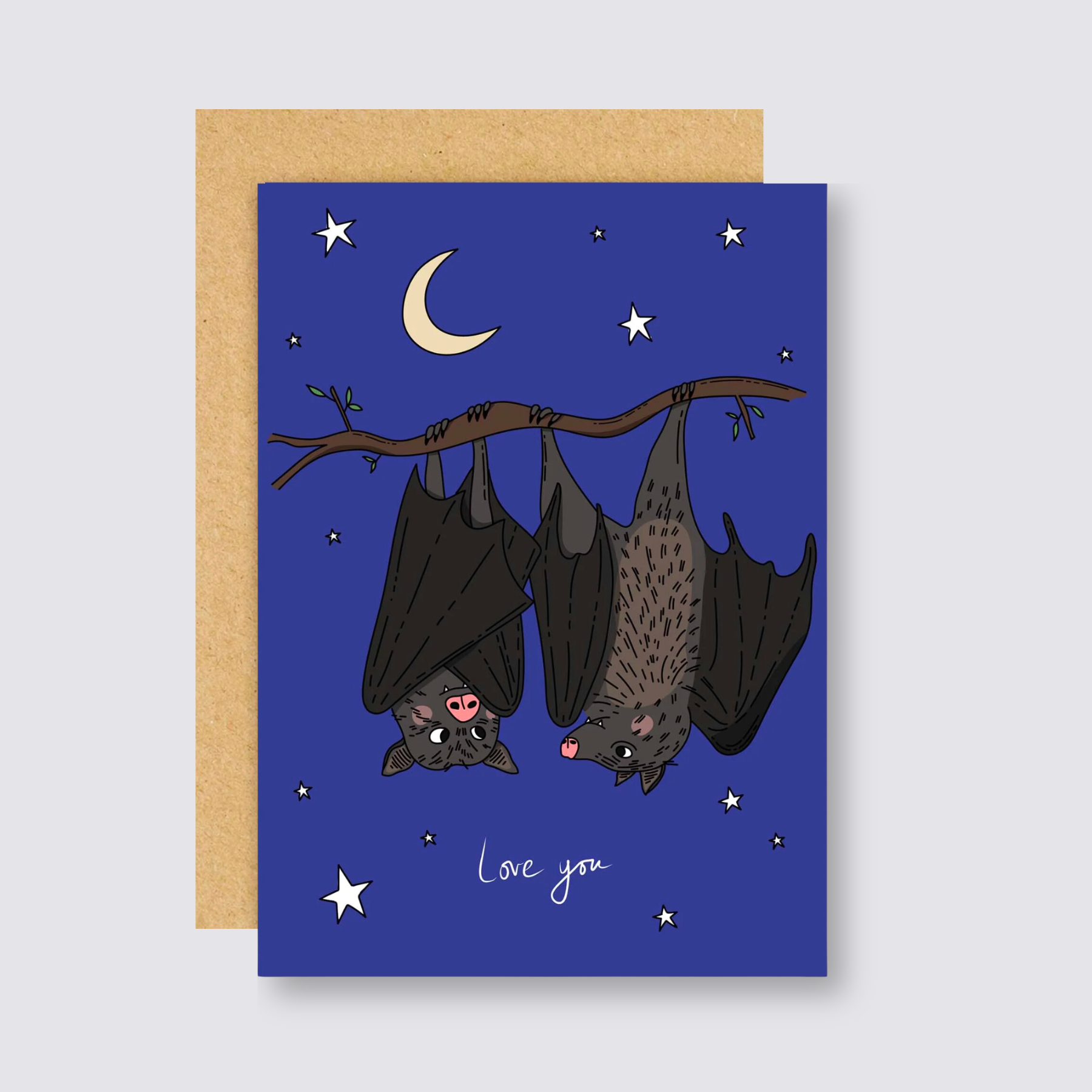 Two bats romantic card