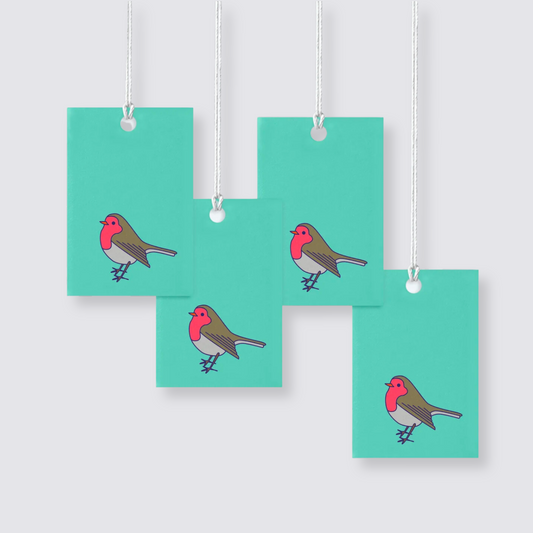 robin christmas gift tags pack of 4