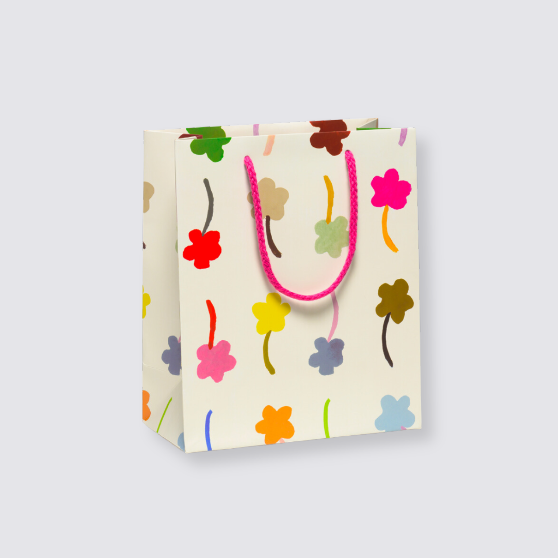 Bright illustrated flowers small gift bag