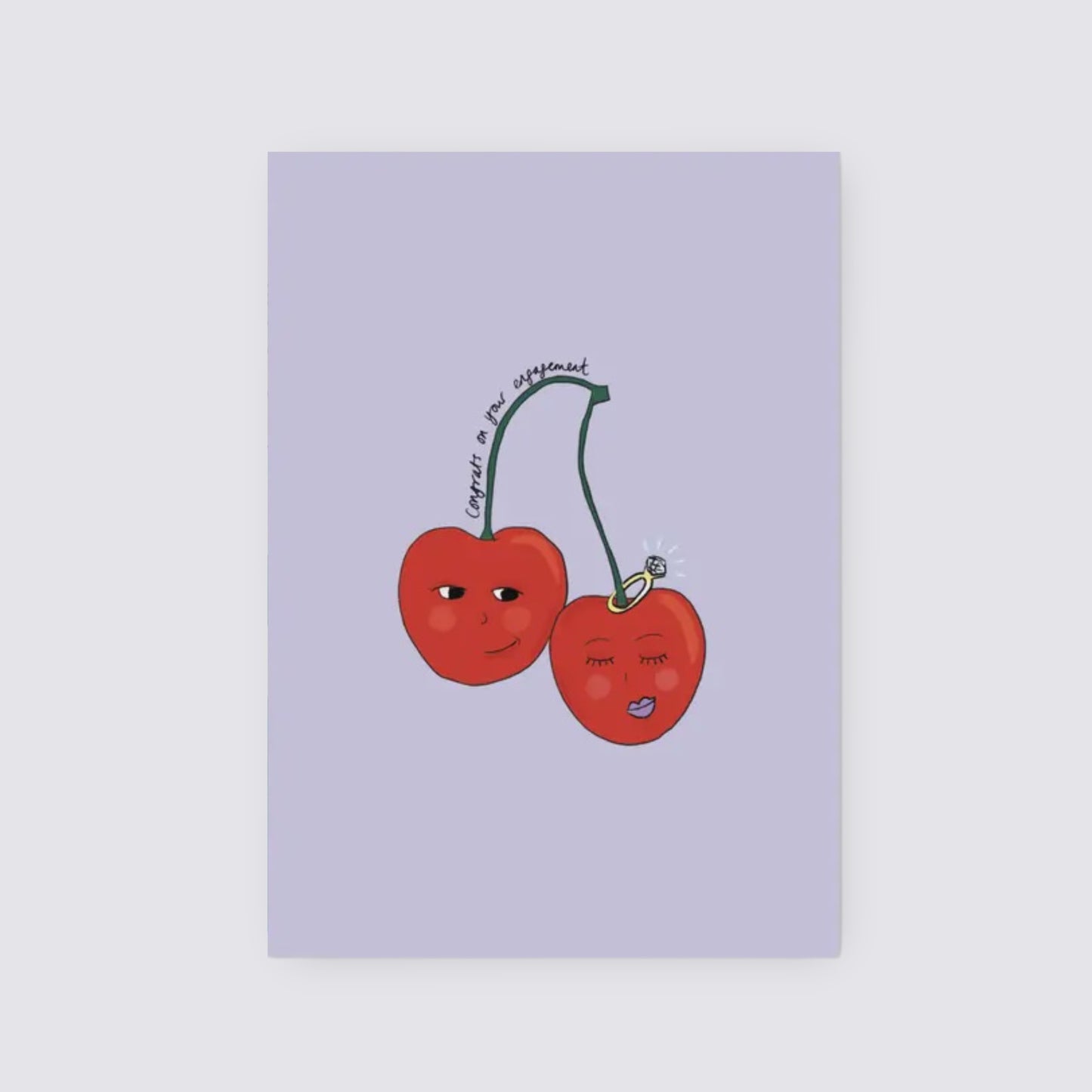 Cute Cherries Engagement Card