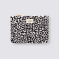 animal print recycled terry cloth zipper pouch