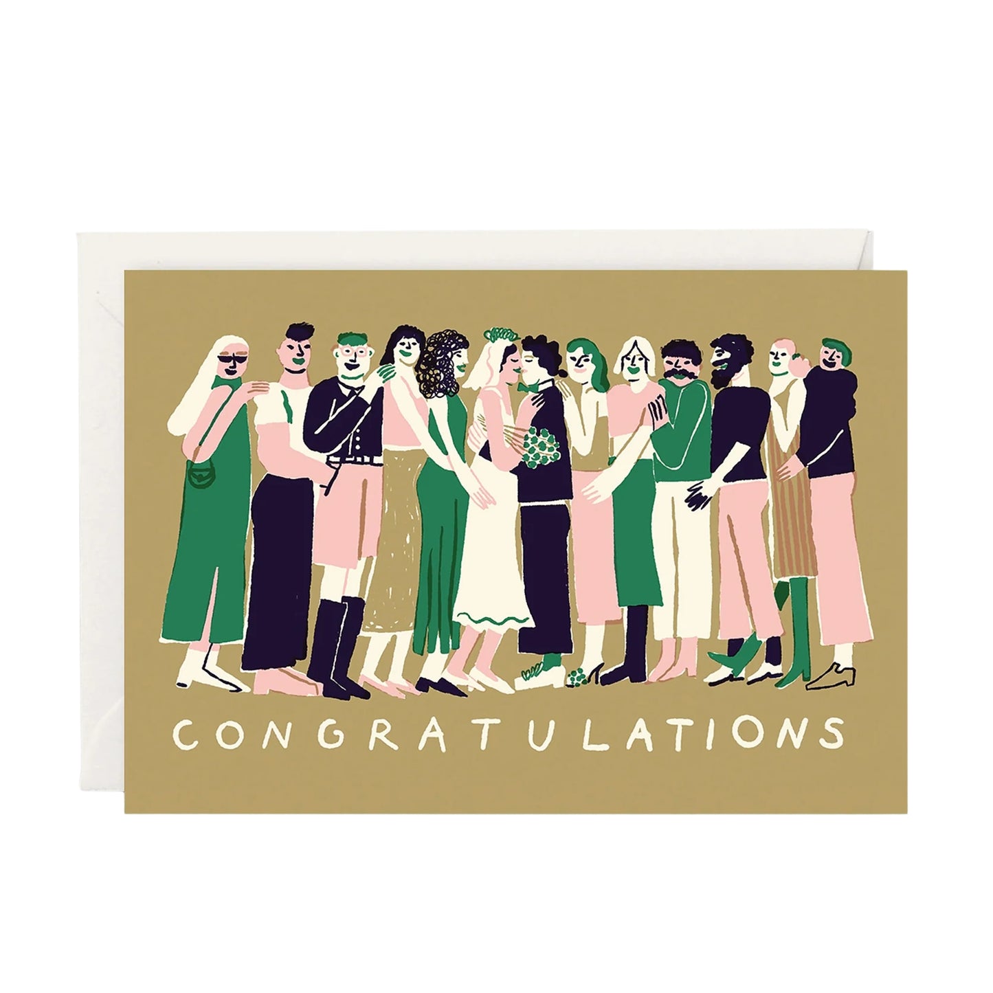 illustrated friends Wedding Card