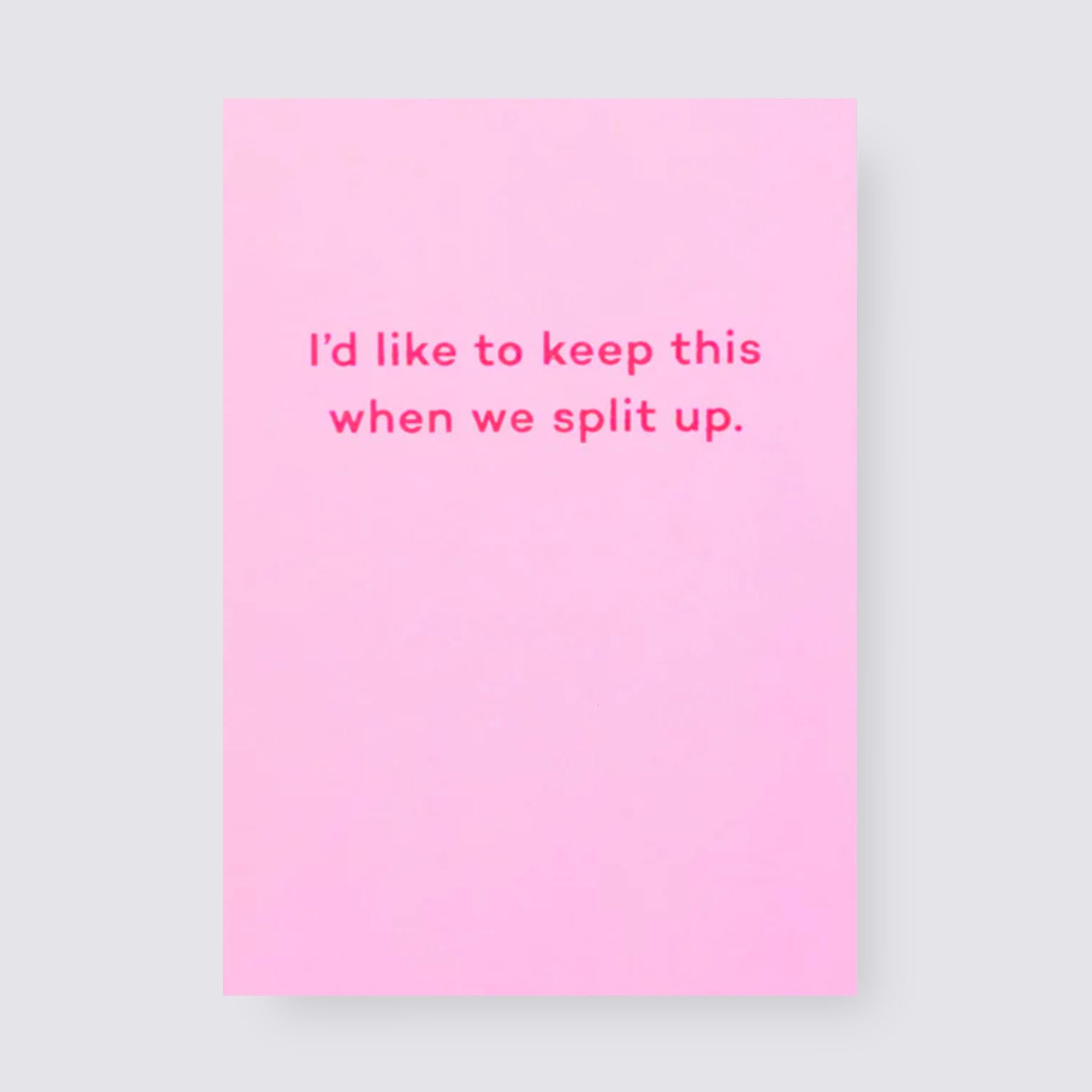 I'd Like To Keep This