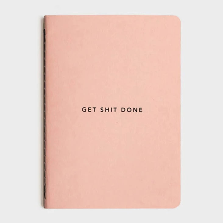pale pink get shit done notebook