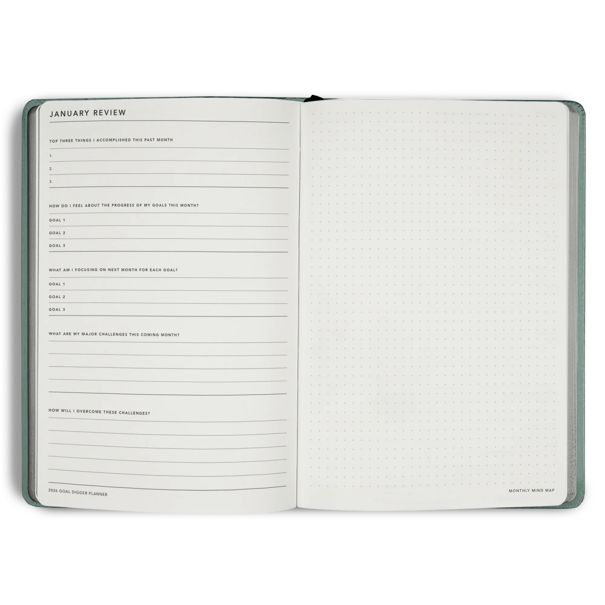 2026 Goal Digger Diary - Classic / Sea Green