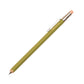 Green pocket pencil with a silver cap on a white background