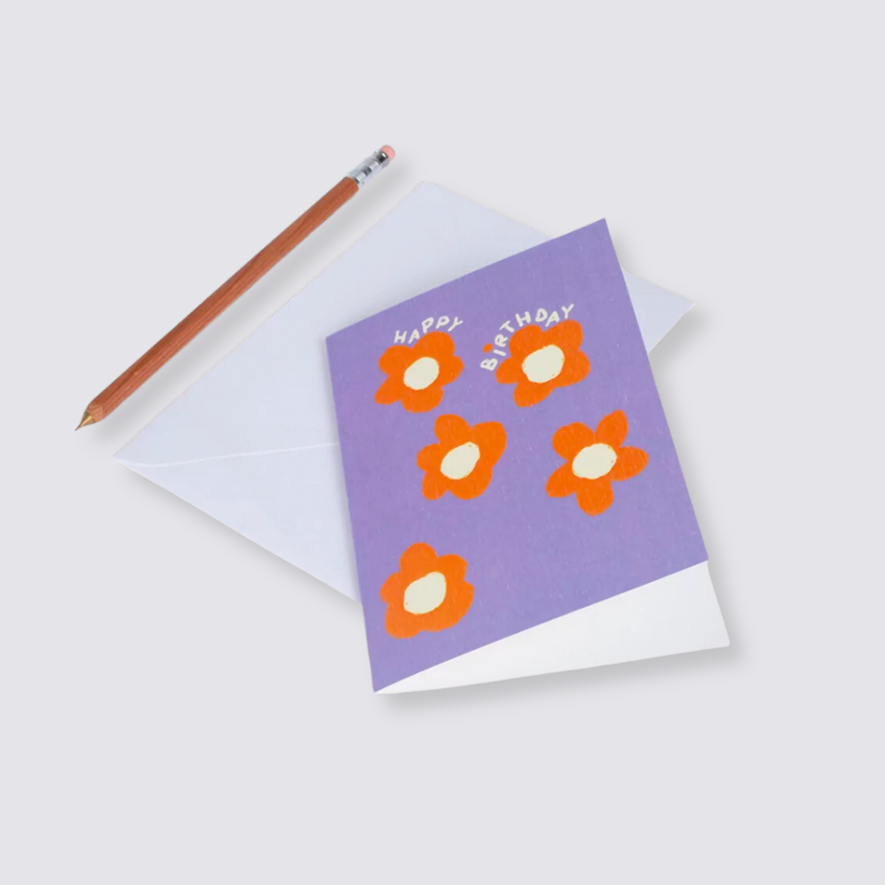 Birthday card with orange flowers