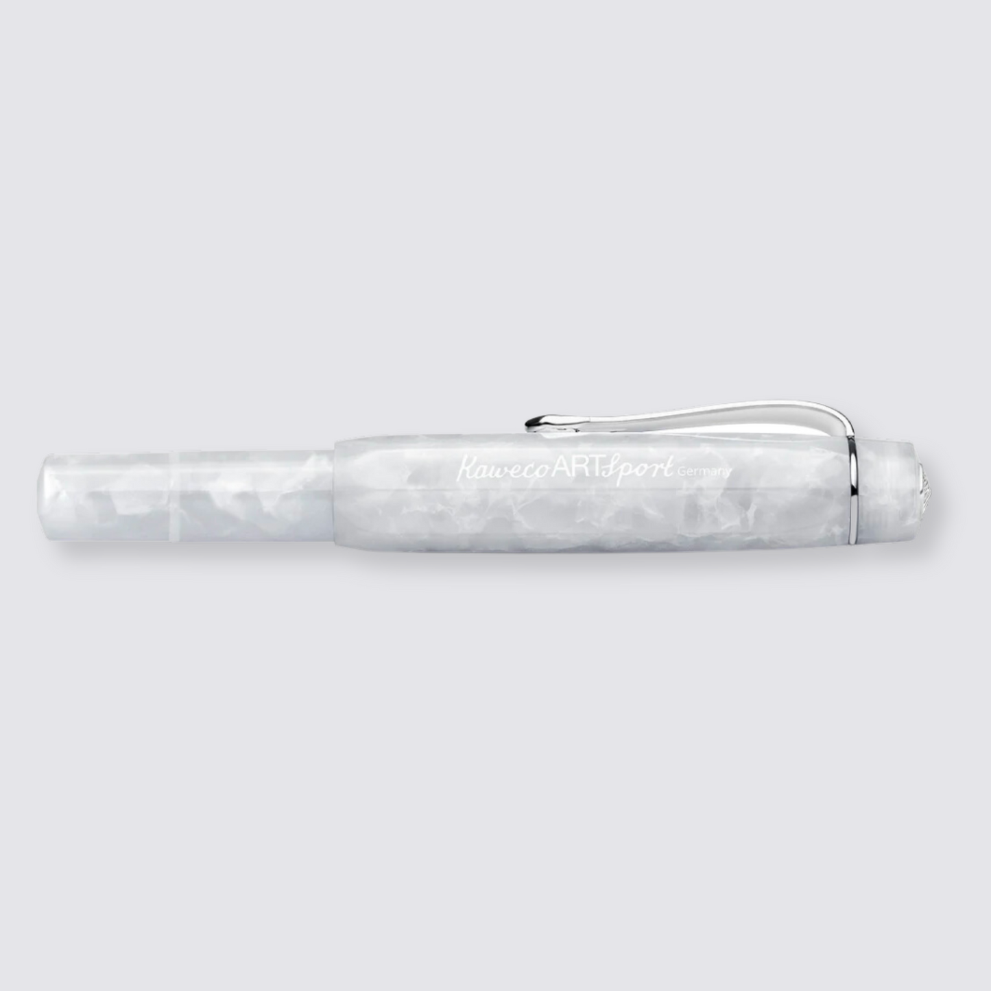 kaweco sport fountain pen mineral white with silver plated elementsART Sport Fountain Pen Mineral White