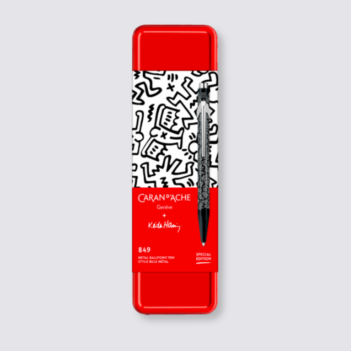 Keith Haring Print ballpoint pen in metal tin