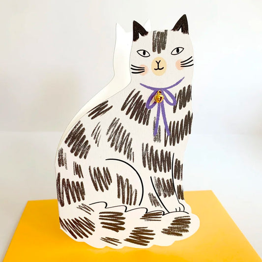 Large Kitty Card - Black & White