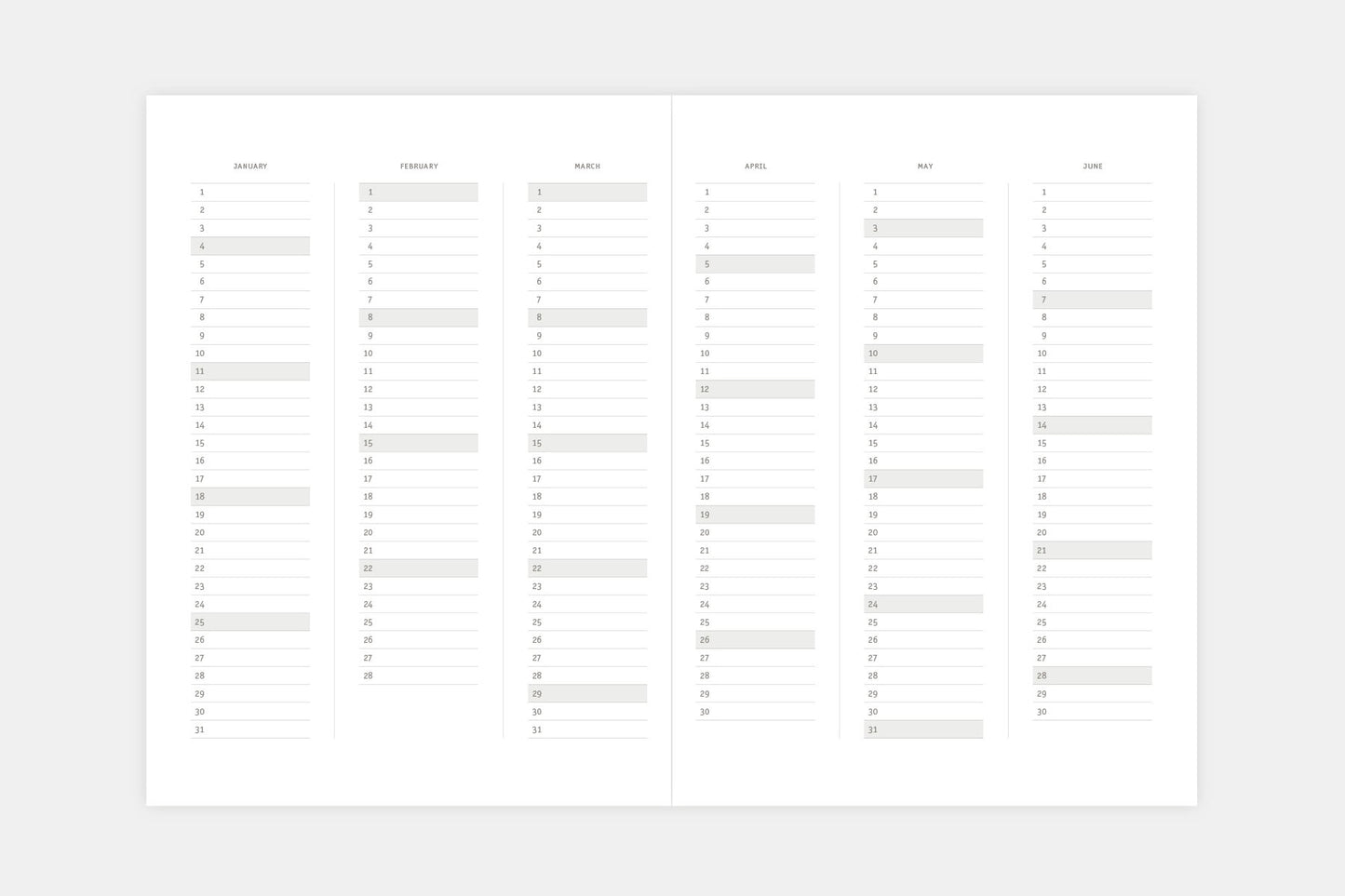 2026 Klasyk Weekly Diary - Moss