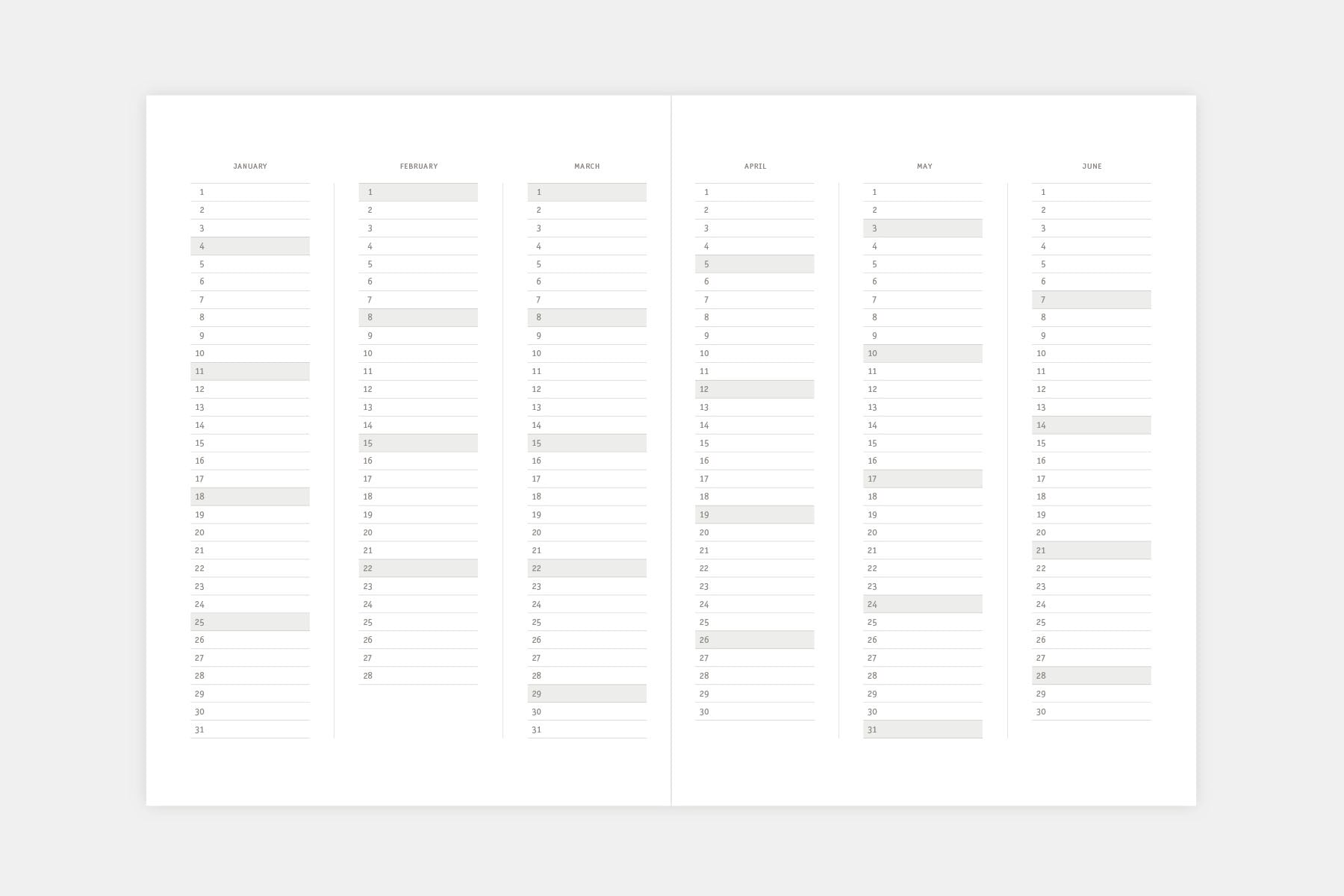 2026 Klasyk Weekly Diary - Moss