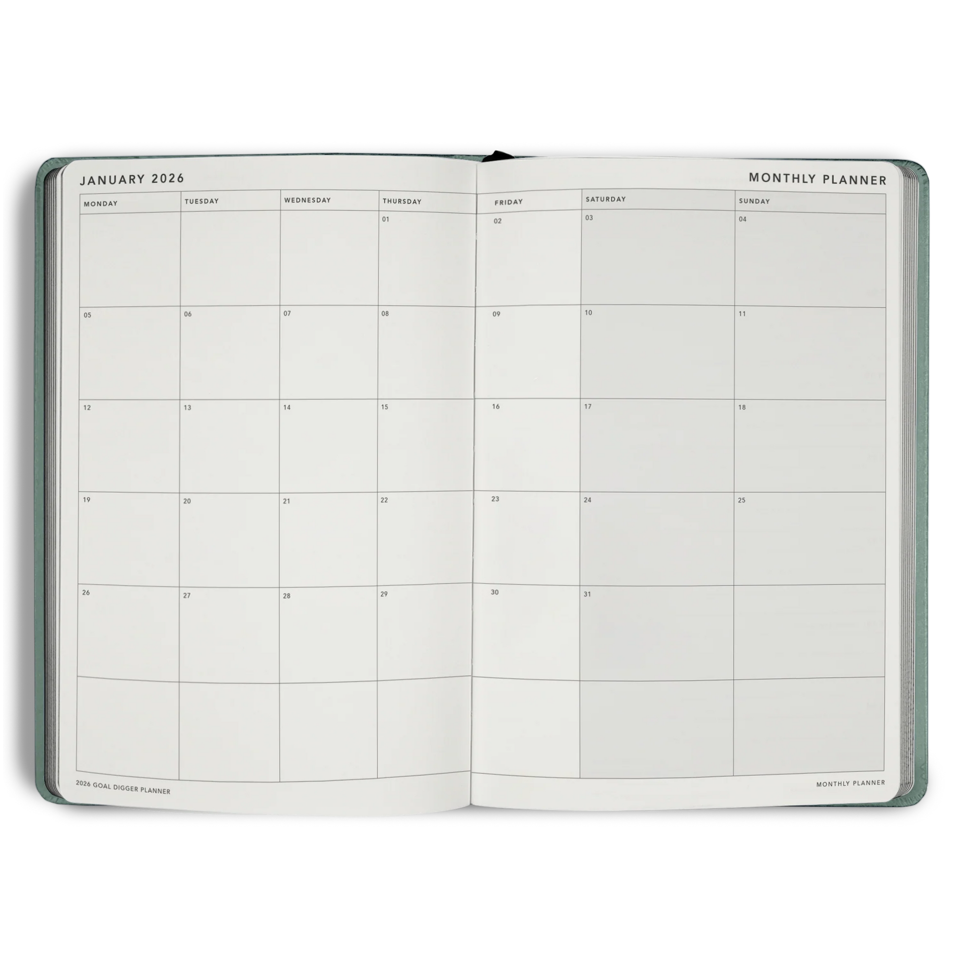 2026 Goal Digger Diary - Classic / Sea Green