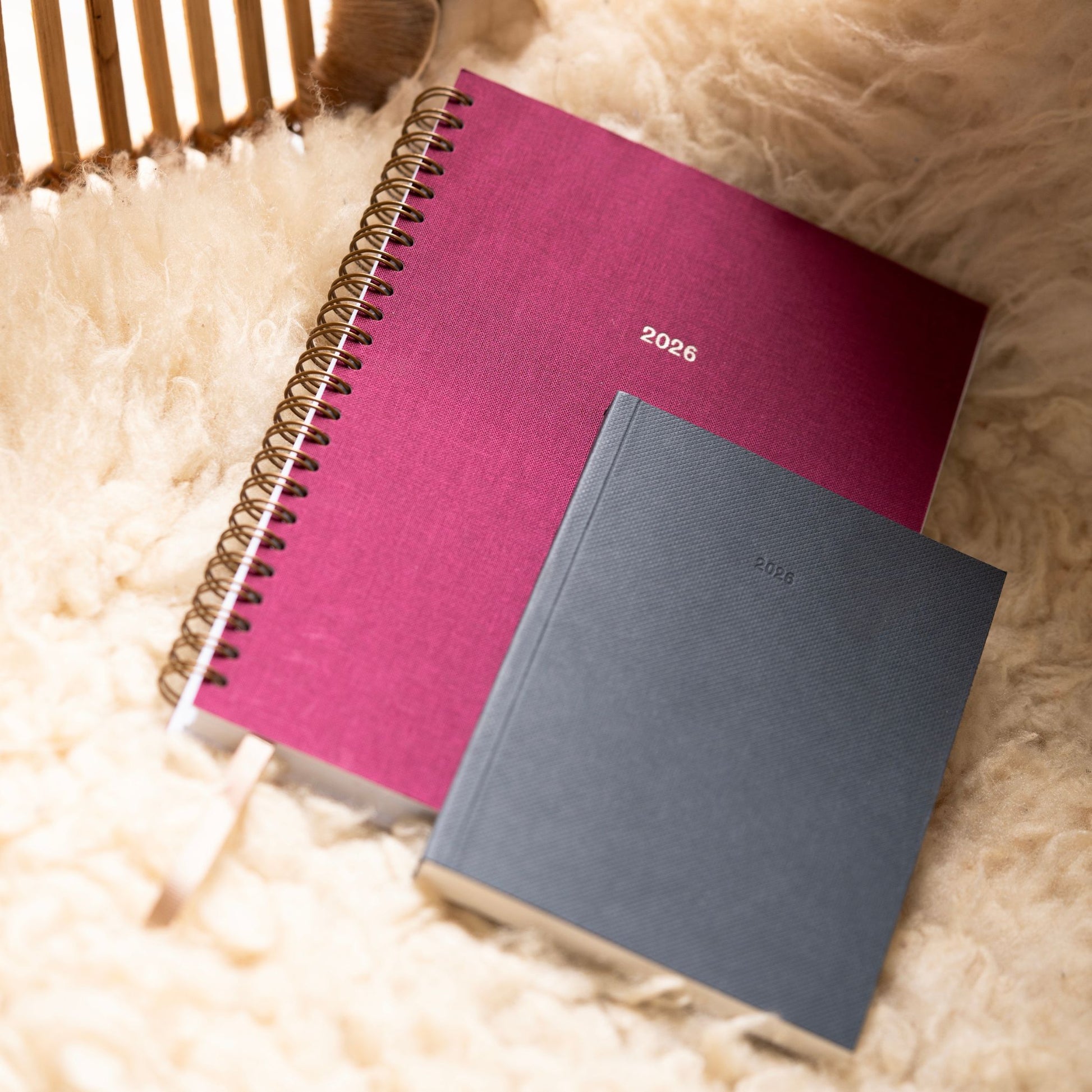 2026 Wirebound Weekly Diary - Mulberry Red
