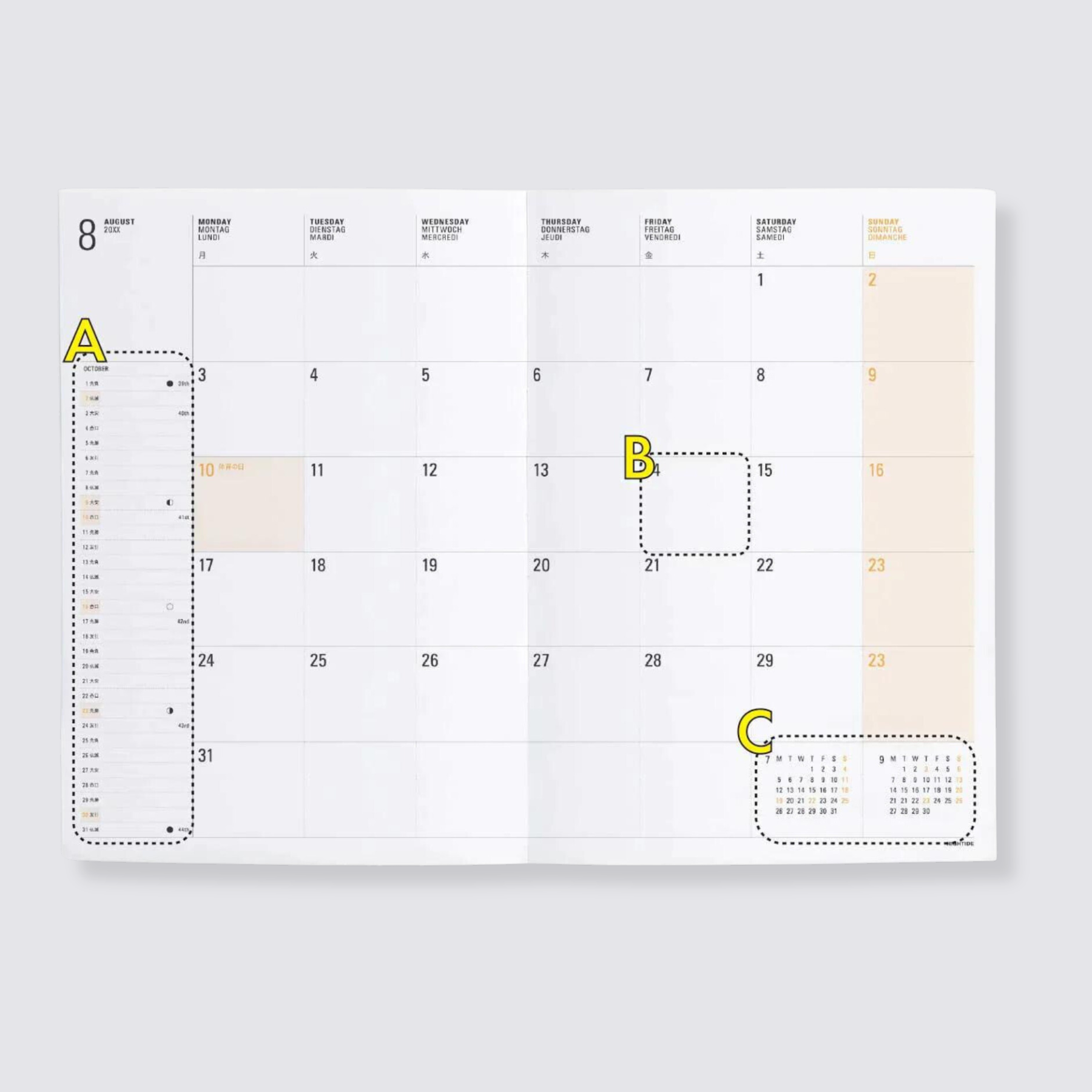 2024 black gingham weekly diary