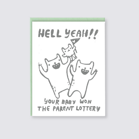 New baby card parent lottery