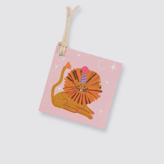 Party lion set of gift tags