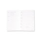 White planner sheet with black text and lines on a white background