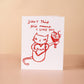 Cat printed valentine's card