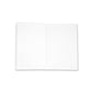 White notebook with a lined ruled pattern on a white background