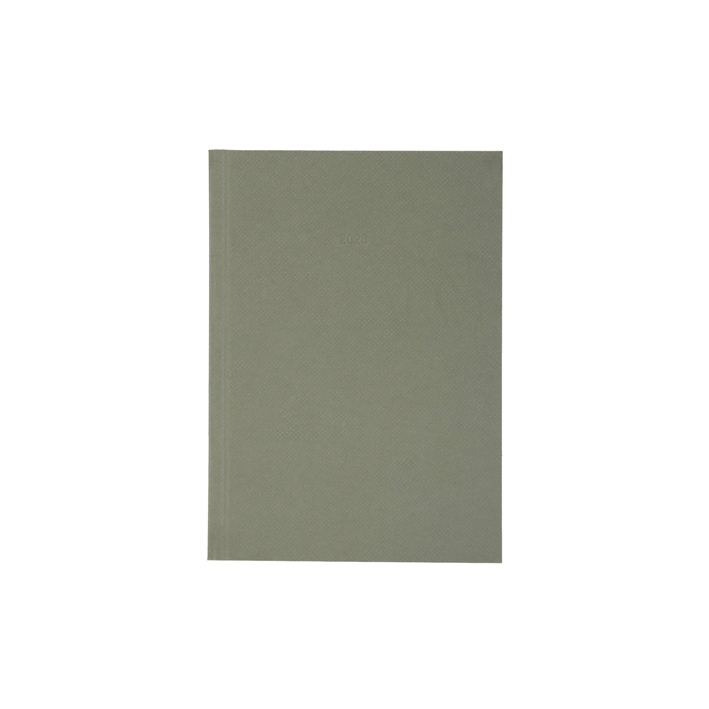 Plain green 2026 notebook on a white background