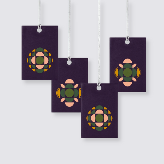 Seventies print gift tags pack of 4