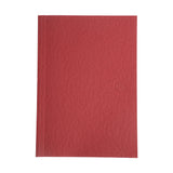 red softcover notebook