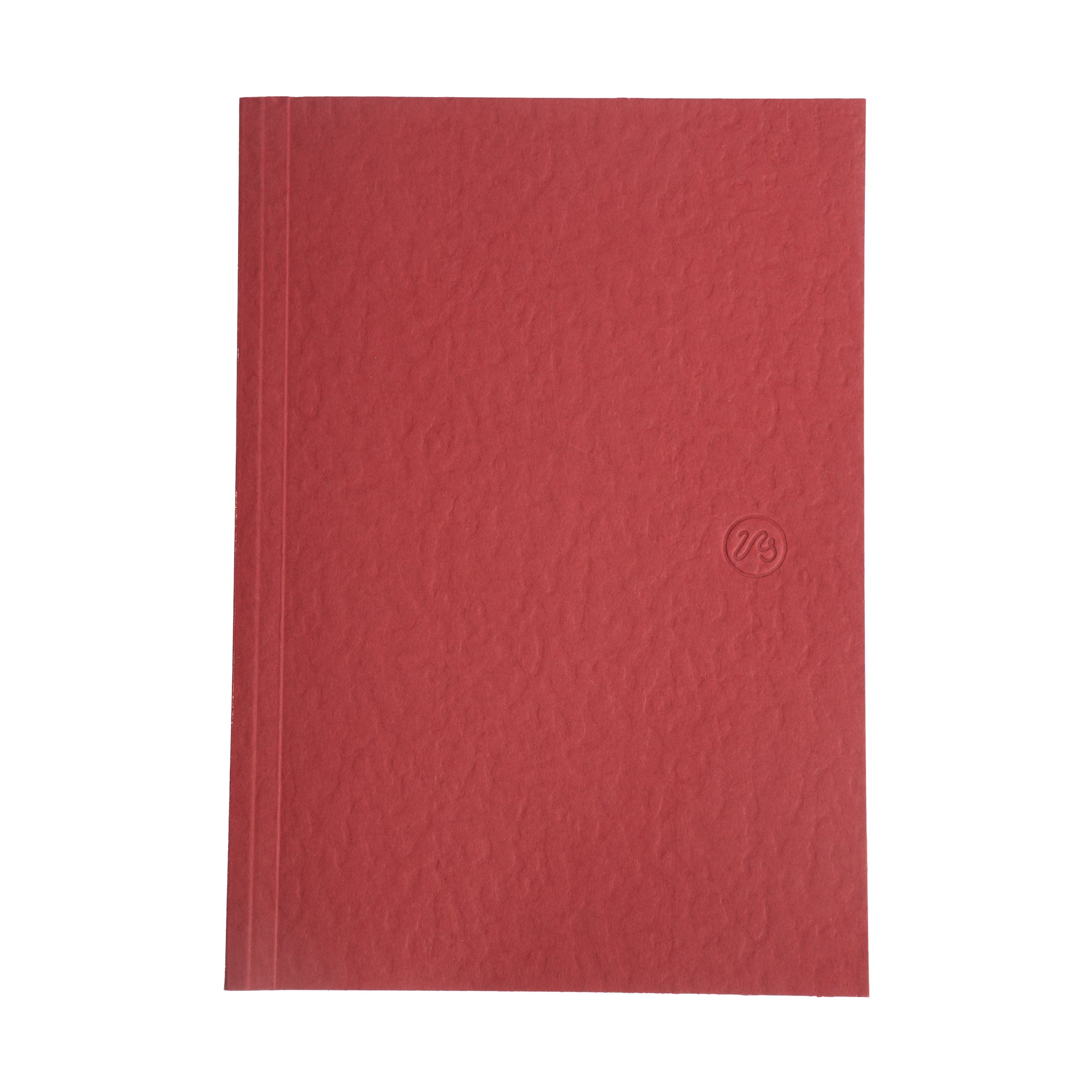 red softcover notebook