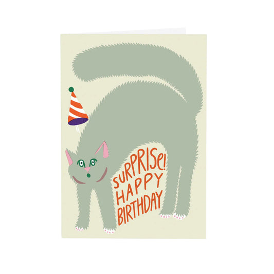 Surprise! Happy Birthday Cat Card